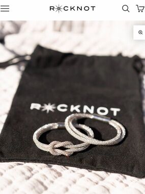 Rocknot Crystal Knot Bracelet Set 6/6.5” New